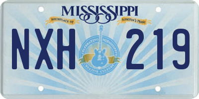 MS license plate NXH219