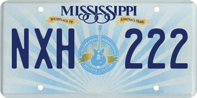 MS license plate NXH222