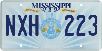 MS license plate NXH223