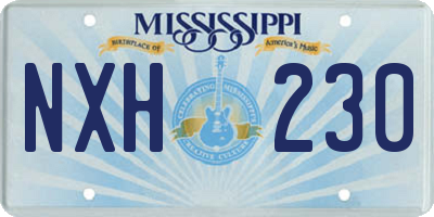 MS license plate NXH230