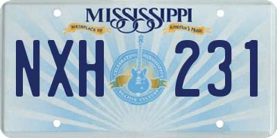 MS license plate NXH231