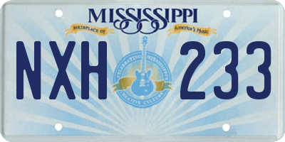 MS license plate NXH233