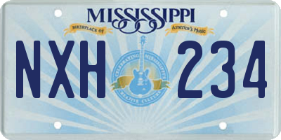 MS license plate NXH234