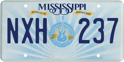 MS license plate NXH237