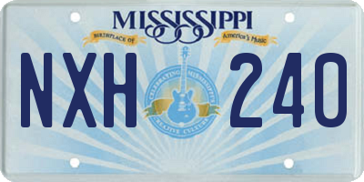 MS license plate NXH240