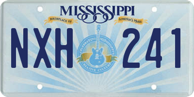 MS license plate NXH241