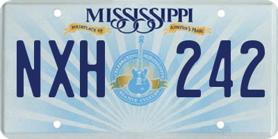 MS license plate NXH242