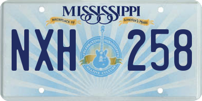 MS license plate NXH258