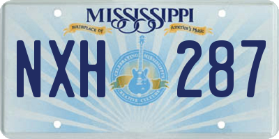 MS license plate NXH287