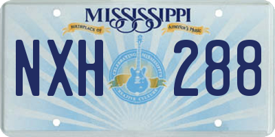 MS license plate NXH288