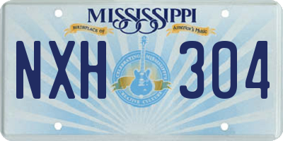 MS license plate NXH304