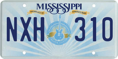 MS license plate NXH310