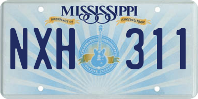 MS license plate NXH311