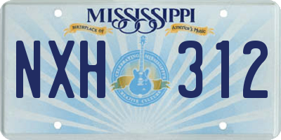 MS license plate NXH312