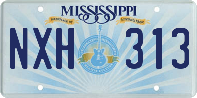 MS license plate NXH313
