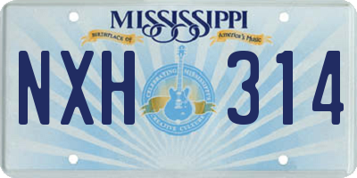 MS license plate NXH314