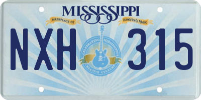 MS license plate NXH315