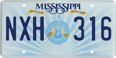 MS license plate NXH316