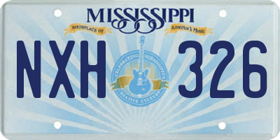 MS license plate NXH326
