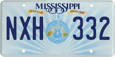 MS license plate NXH332