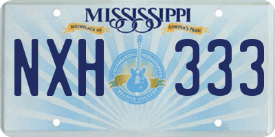 MS license plate NXH333