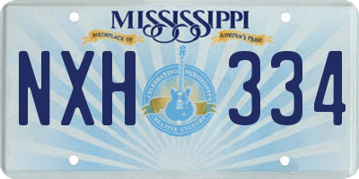 MS license plate NXH334