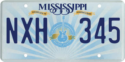 MS license plate NXH345
