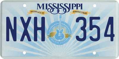 MS license plate NXH354