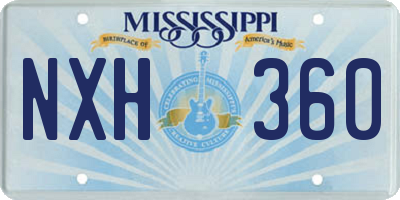 MS license plate NXH360
