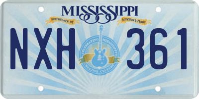 MS license plate NXH361