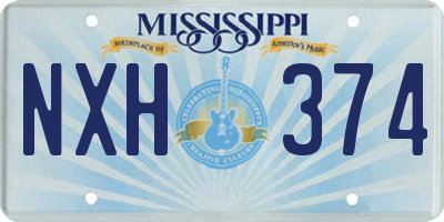 MS license plate NXH374