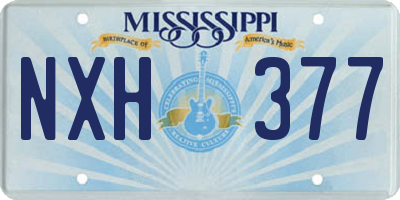 MS license plate NXH377