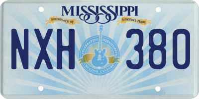 MS license plate NXH380