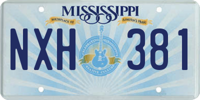 MS license plate NXH381