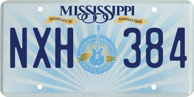 MS license plate NXH384
