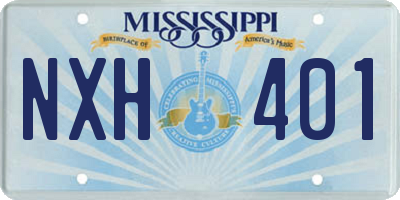 MS license plate NXH401