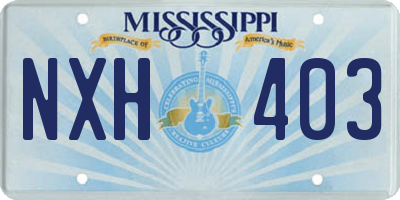 MS license plate NXH403
