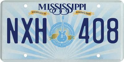 MS license plate NXH408
