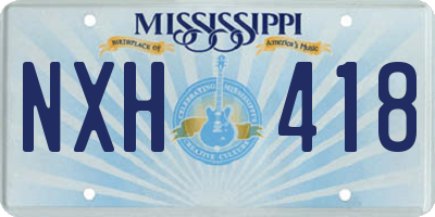 MS license plate NXH418