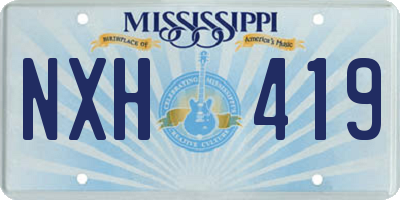 MS license plate NXH419