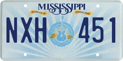 MS license plate NXH451