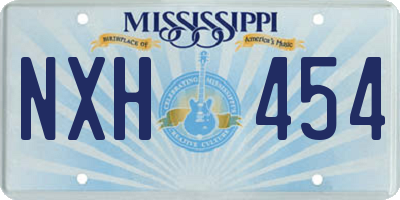 MS license plate NXH454