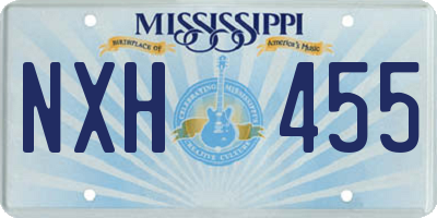 MS license plate NXH455