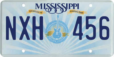 MS license plate NXH456