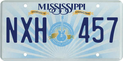 MS license plate NXH457