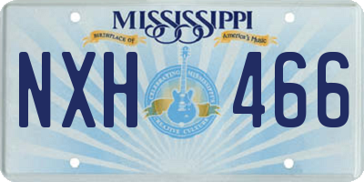 MS license plate NXH466
