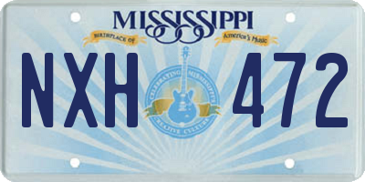 MS license plate NXH472