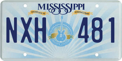 MS license plate NXH481