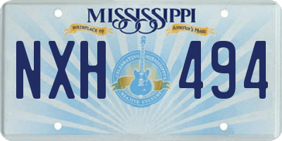 MS license plate NXH494