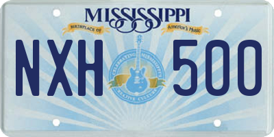 MS license plate NXH500